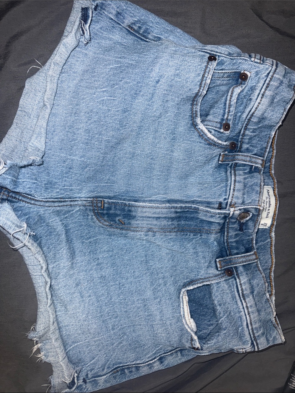 Abercrombie Light Wash Denim Cutoff Shorts
